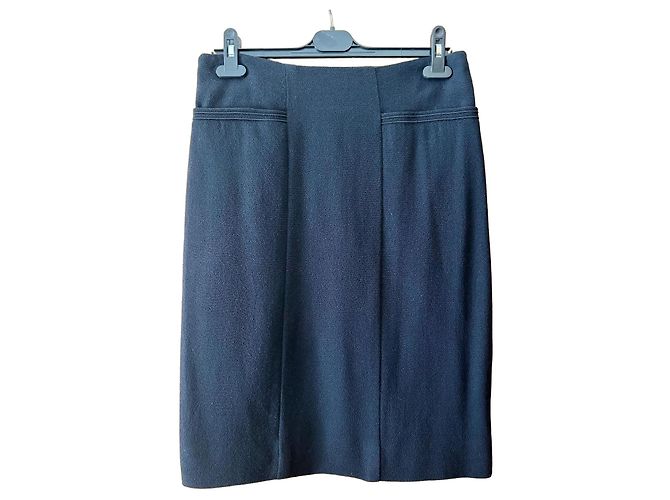 Autre Marque Falda lápiz negra Chanel Uniform Negro