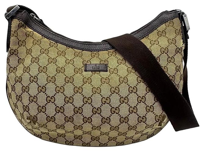 Bolsa Hobo Gucci em tela monogramada Marrom Bege