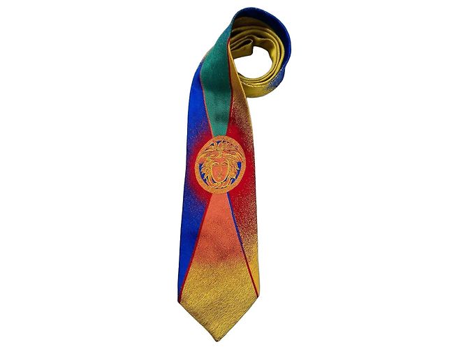 Gianni Versace Multicolored Silk Medusa Tie Multiple colors