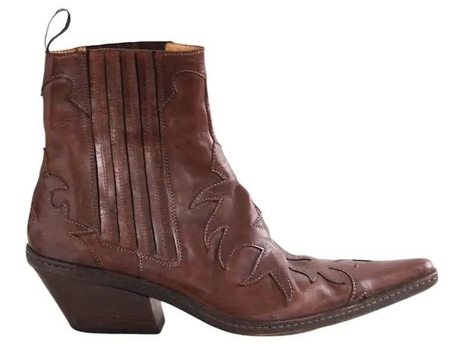 Botas de couro castanhas Sartore Marrom