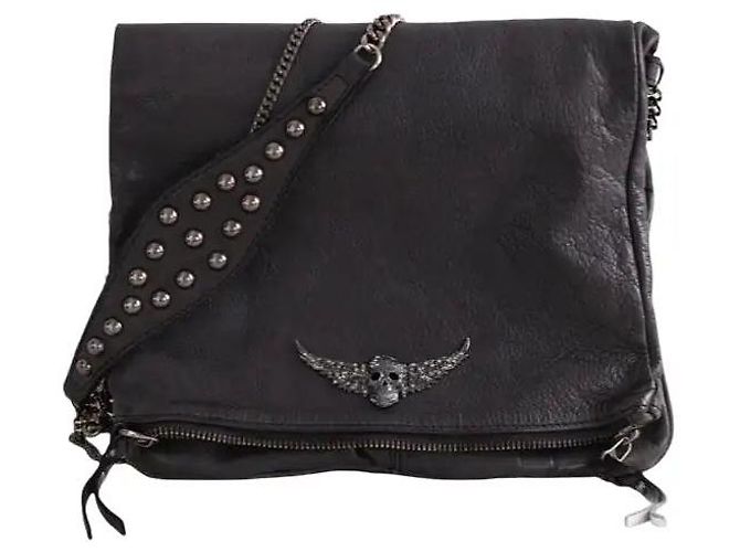 Bolsa de couro preta Zadig & Voltaire Preto