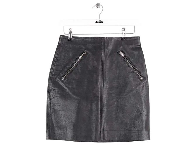 Mini saia de couro preta Maje Preto