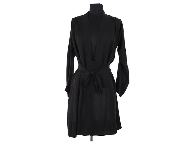 Vestido de seda negro Isabel Marant