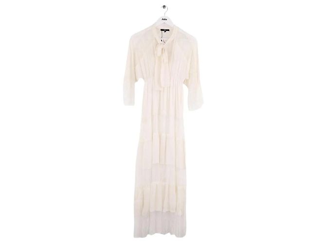 Autre Marque Vestido Oud de seda ecru