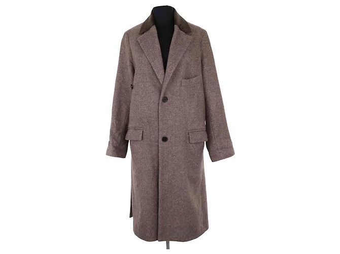 Zadig & Voltaire Mad chine brown wool coat