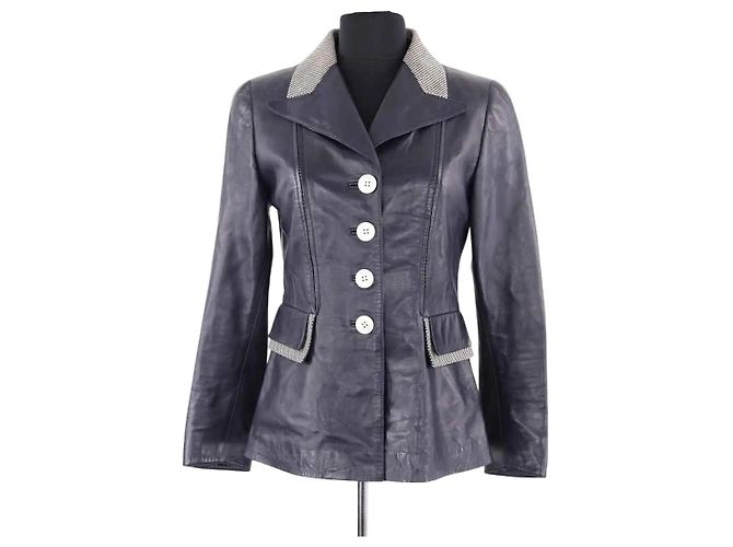 Loewe Lederjacke in Blau