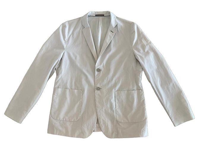 Giacca Adolfo Dominguez Beige in Cotone e Lyocell Grigio