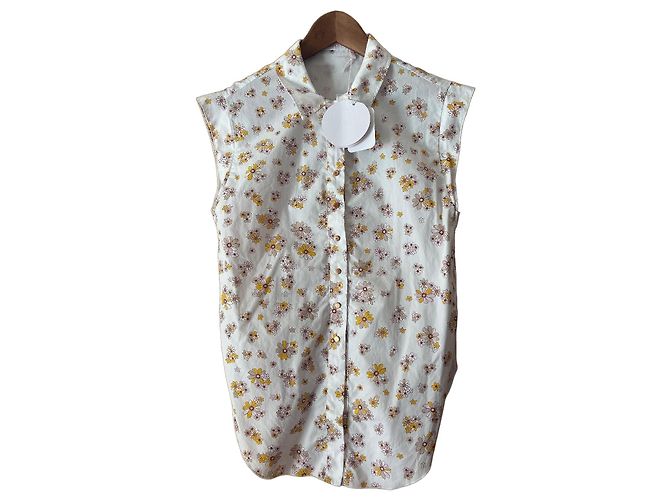 Blusa sem mangas floral See By Chloé Marrom Rosa Branco Amarelo