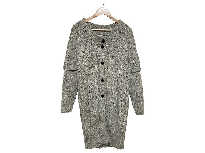 Max Mara Weekend Wollstrickmantel Schwarz Weiß