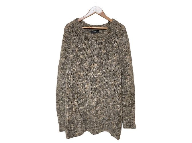 Autre Marque Diesel Melange Grobstrick-Pullover Braun