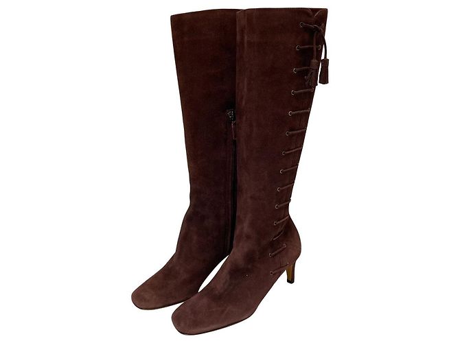 Autre Marque Botas longas de camurça Brunomagli Marrom Bordeaux