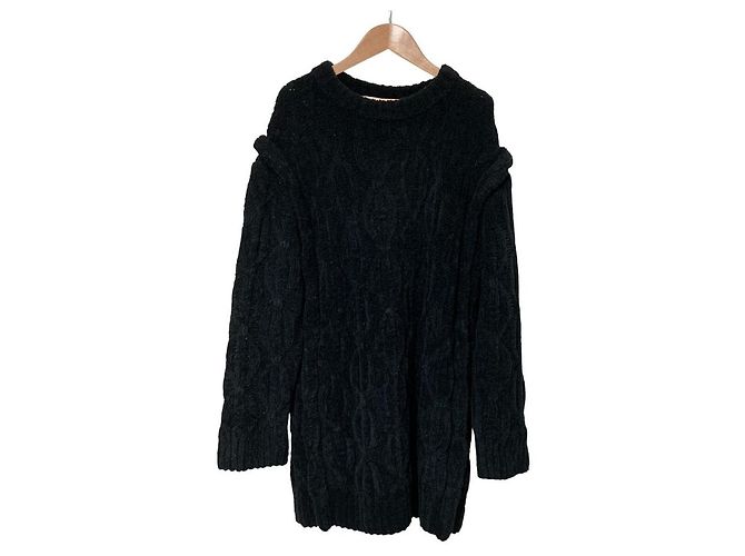 Autre Marque AEWEN MATOPH Strickpullover mit Zopfmuster Schwarz