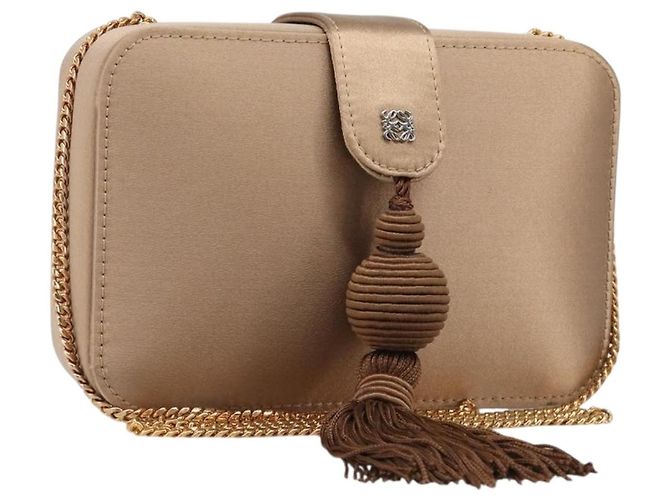 LOEWE Bolsa de Ombro com Corrente Satin Beige Gold