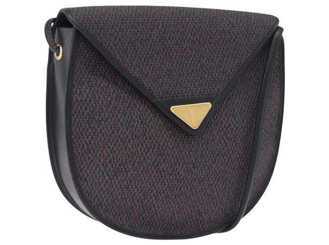 Autre Marque SAINT LAURENT Bolsa de Ombro Canvas Roxo Tom Dourado