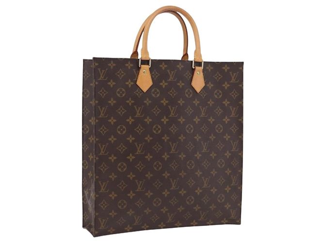 LOUIS VUITTON Monogram Sac Plat Hand Bag M51140 LV