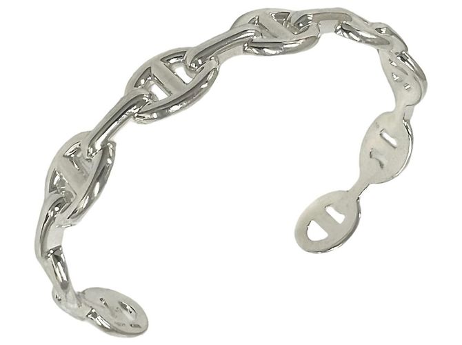 Hermès Hermes Enchainée Silver Bangle Silvery