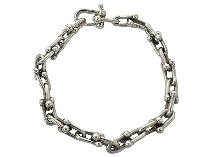 Autre Marque Pulseira de Elos Pequenos com Pingente Tiffany HardWear Prata