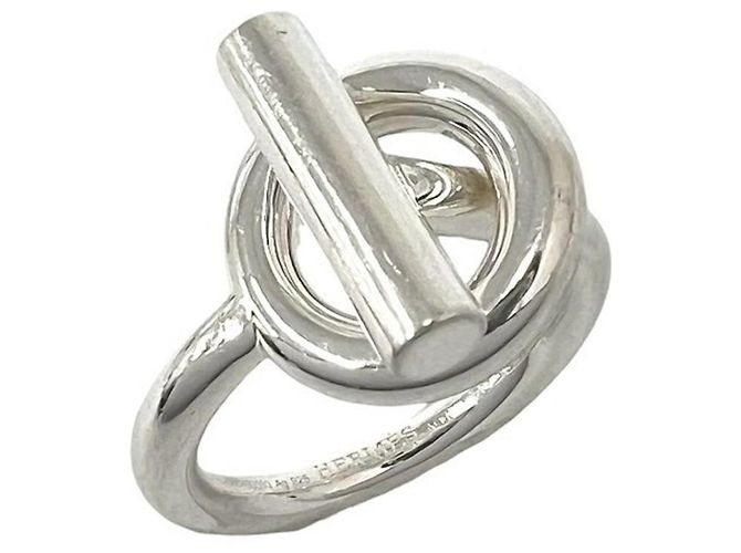 Hermès Hermes Echappé Band Ring Silvery