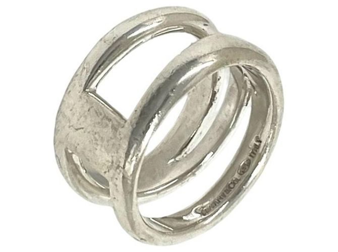 Autre Marque Anello Tiffany Vintage Diagonal Band Ring Argento