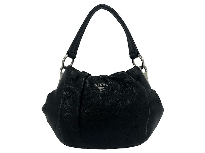 Prada Black Vitello Daino Leather Handbag
