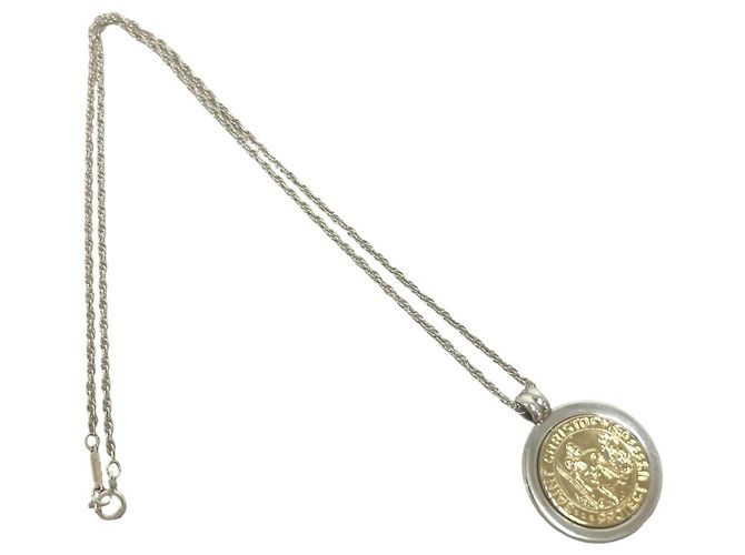 Autre Marque Colar St. Christopher Tiffany & Co. Prata Dourado