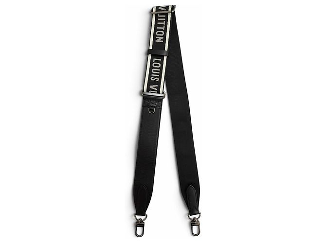 Louis Vuitton 2024 Logo Jacquard Leather Shoulder Strap Noir Blanc