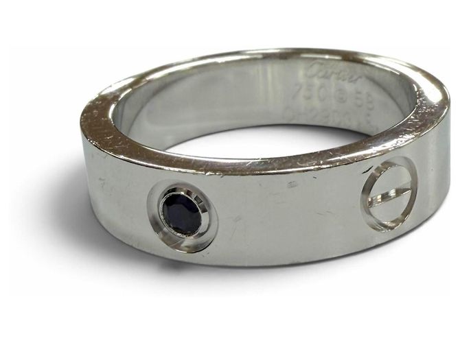 Cartier White Gold Sapphire Band Ring Golden