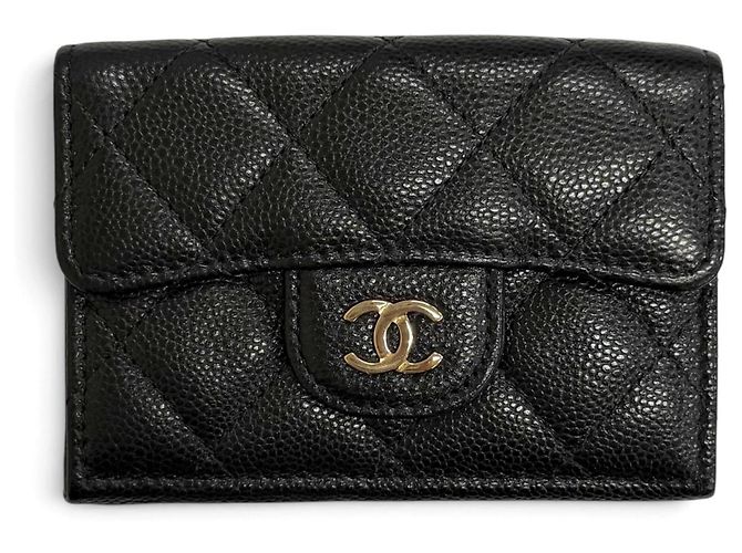 Chanel Matelassé Timeless Classic Small Flap Wallet Black