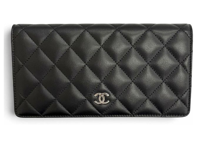 Timeless Chanel Black Lambskin Long Wallet