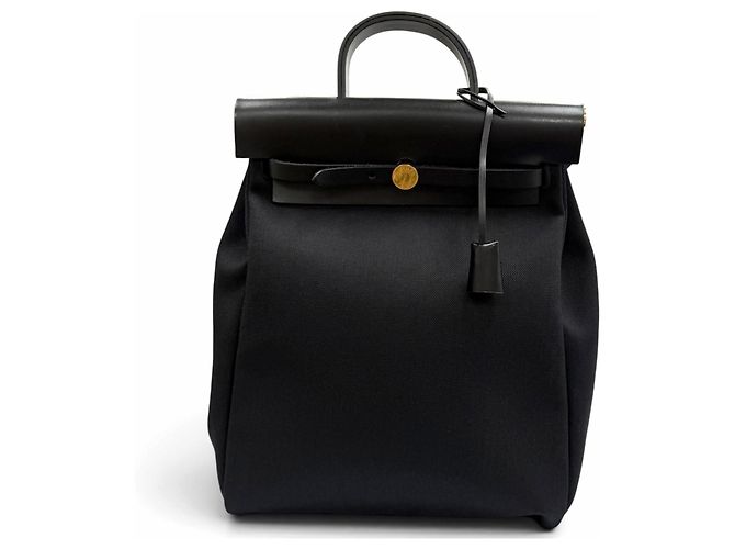 Hermès Herbag Zip Ad PM Rucksack Schwarz