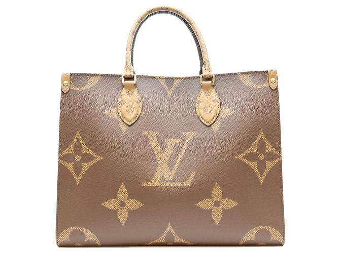 Borsa a tracolla Louis Vuitton Giant Monogram Reverse OnTheGo MM Marrone