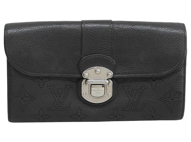 Louis Vuitton Monogram Mahina Portefeuille Iris Long Wallet Black