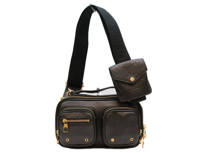 Borsa a tracolla Utility in pelle di vitello Louis Vuitton Nero