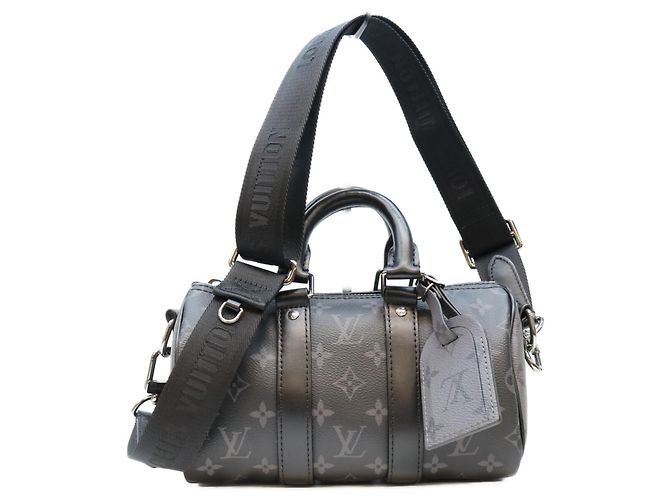 Louis Vuitton Monogram Eclipse Keepall Bandoulière 25 Sac Boston Noir