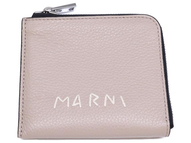 Porta-moedas Marni em couro acinzentado Cinza