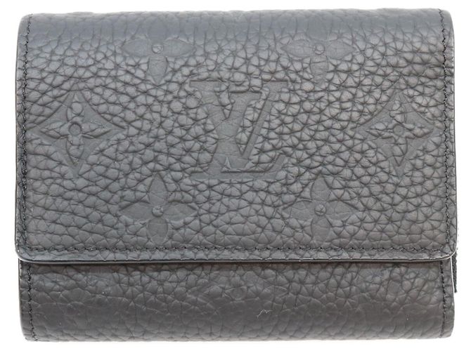 Louis Vuitton Black Taurillon Leather Tri-fold Wallet
