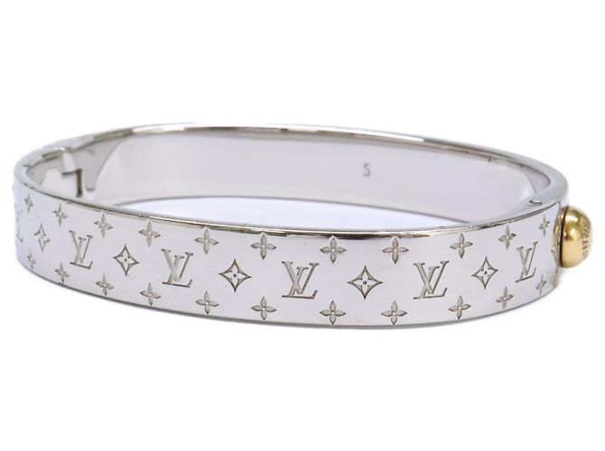 Louis Vuitton Cuff Nanogram Bangle S Silvery Golden