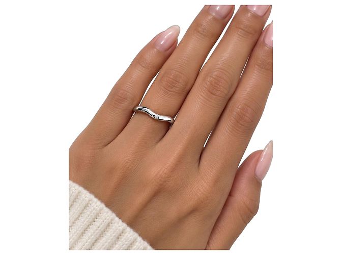 Anel Tiffany & Co. Schlumberger em platina e diamantes Prata