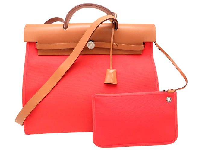Hermès Bolsa Hermes Herbag Zip MM Laranja