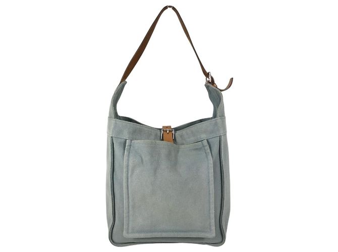 Hermès Hermes Marwari PM Canvas Shoulder/Tote Bag Blue
