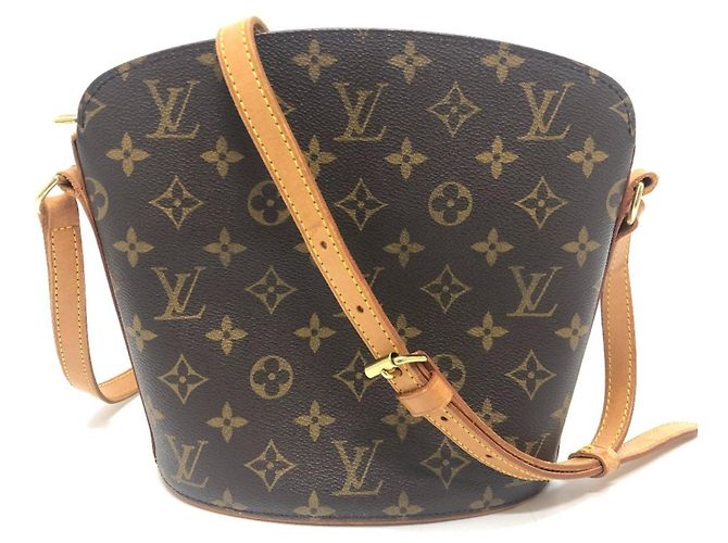 Bolso de hombro Louis Vuitton Monogram Druot Castaño