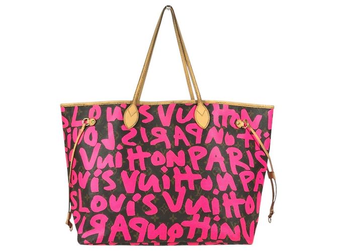 Saco Tote Louis Vuitton Monogram Graffiti Neverfull GM Rosa