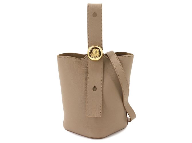 Borsa a secchiello Loewe Pebble Mini Sabbia