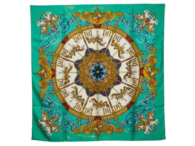 Hermès Carré 90 Luna Park Amusement Scarf Multicolore Verde