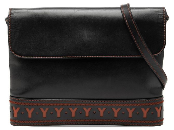 Autre Marque Bolsa de Ombro Saint Laurent Y-Cut Preto Laranja