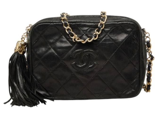 Borsa a tracolla Chanel Coco Mark Matelassé con catena Nero
