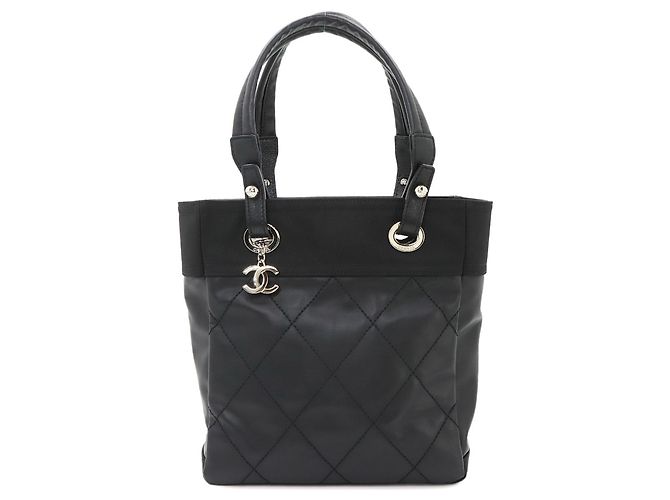 Chanel Paris Biarritz PM Tote Handbag Black