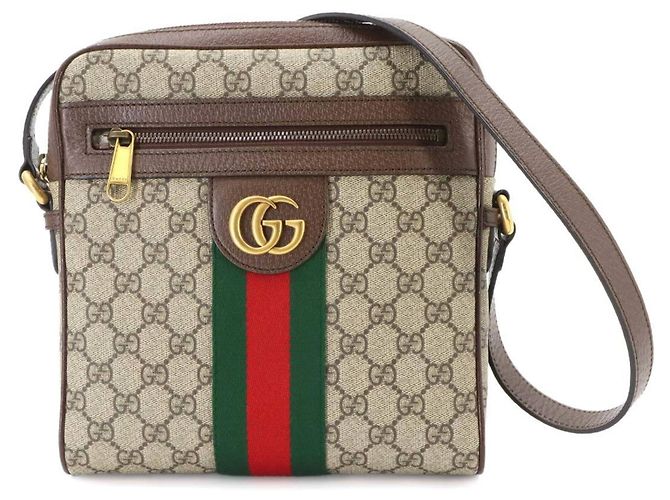 Borsa a spalla piccola Gucci Ophidia Marrone Beige