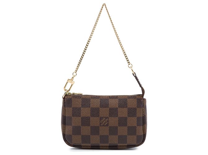 Louis Vuitton Brown Damier Ebene Mini Pochette Accessoires Marrone