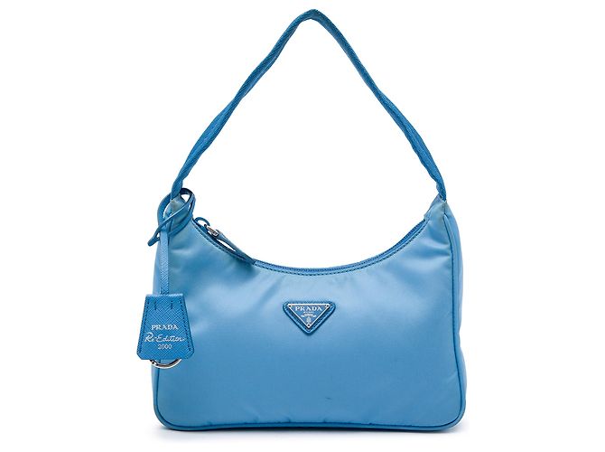 Borsa a tracolla Prada Blue Mini Tessuto Re Edition 2000